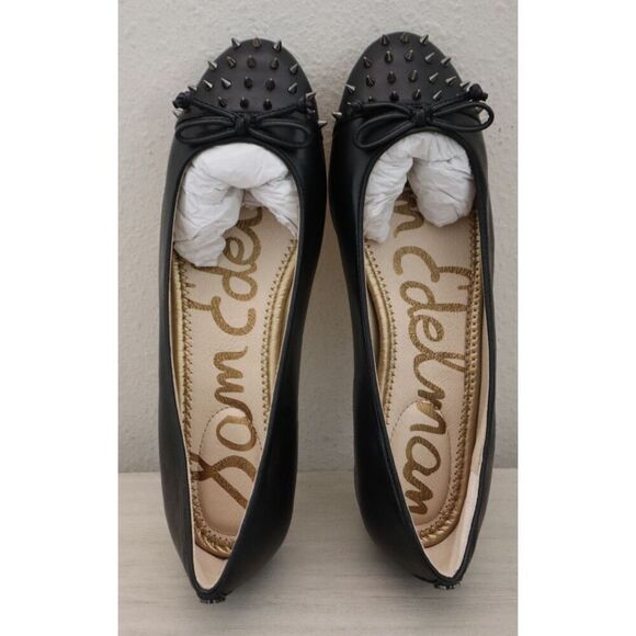 Sam Edelman G5897M3001 Womens Sz 7.5M Black Leather Studded Toe Mirna Flats - Picture 2 of 13